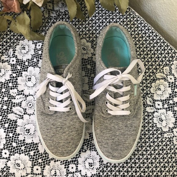 Vans Shoes - Vans Gray and Aqua Blue EUC Size 9